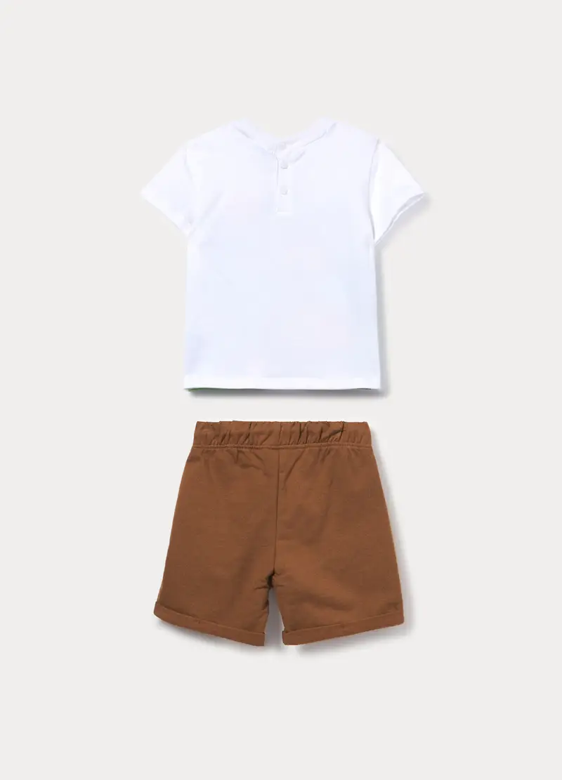 Jogging Set In Jersey Di Puro Cotone Bimbo, Bambino, Bianco miniatura 2