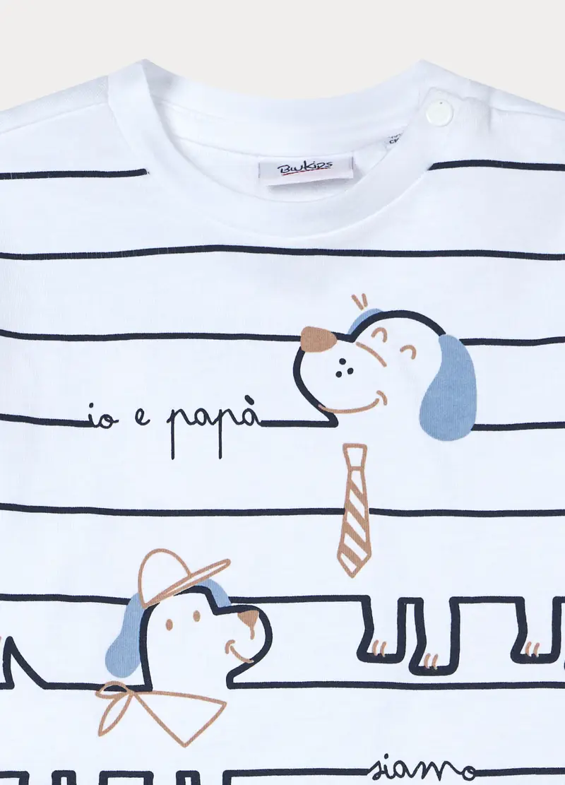 Jogging Set In Jersey Di Puro Cotone Bimbo, Bambino, Bianco/Blu miniatura 3