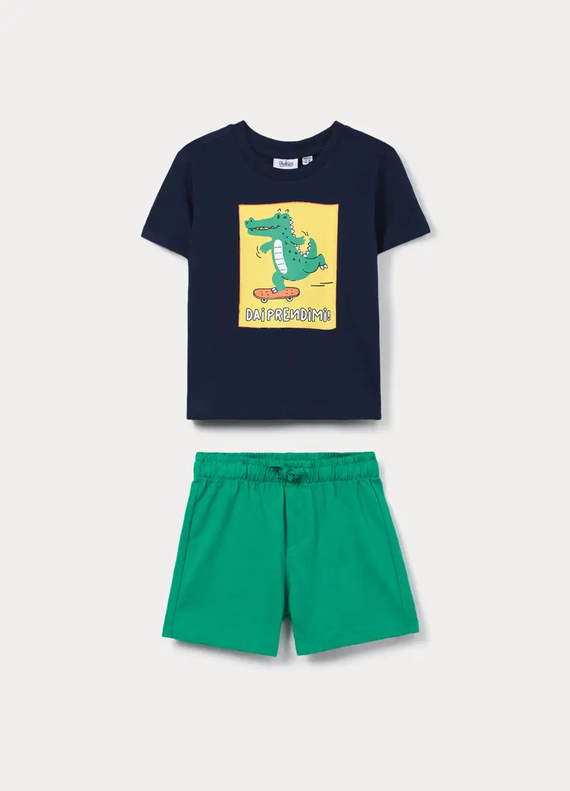 Jogging Set In Jersey Di Puro Cotone Bimbo, Bambino, Blu scuro