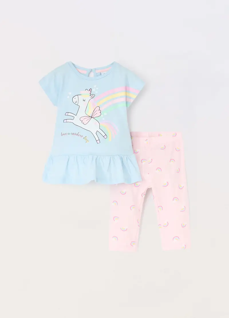 Blukids, Jogging Set In Jersey Di Puro Cotone Neonata, Bambina, Azzurro chiaro, Taglia: 9-12