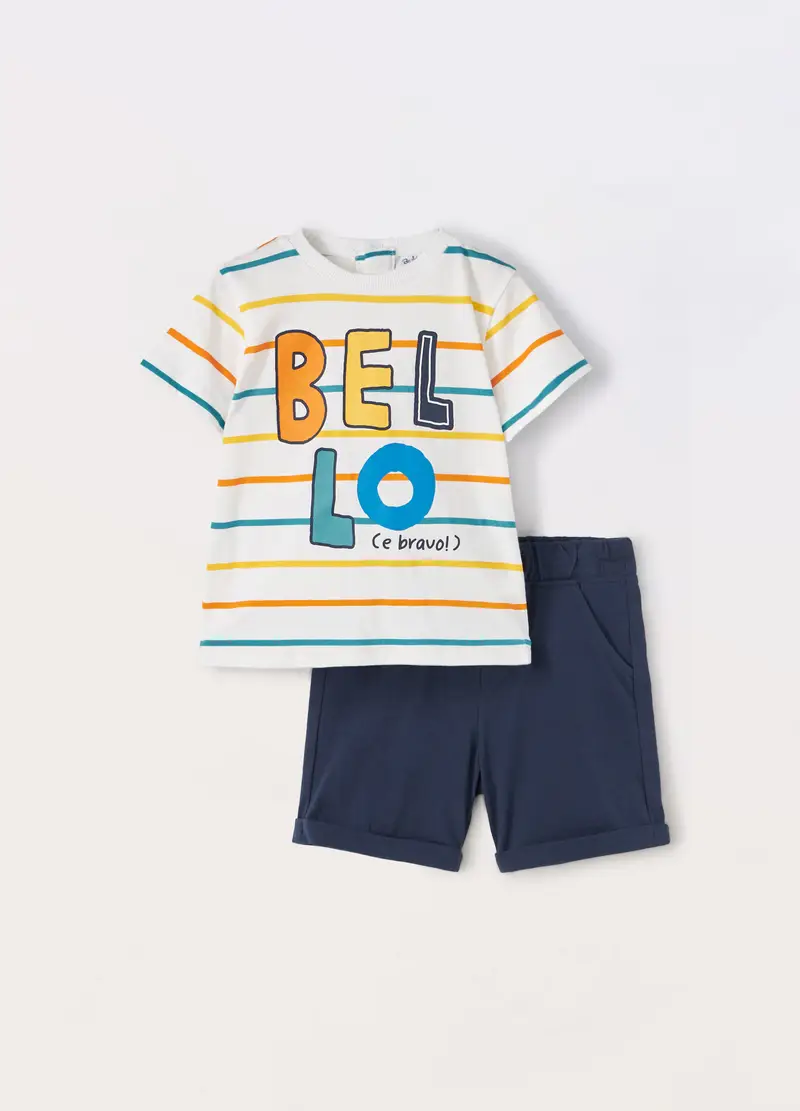 Blukids, Jogging Set In Jersey Di Puro Cotone Neonato, Bambino, Bianco, Taglia: 9-12