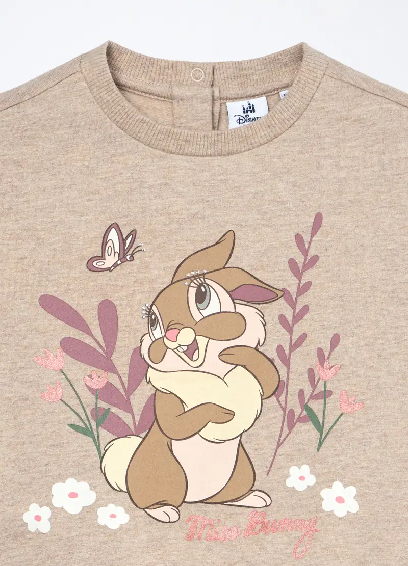 Jogging Set In Misto Cotone Fleece Neonata, Bambina, Beige scuro miniatura 3