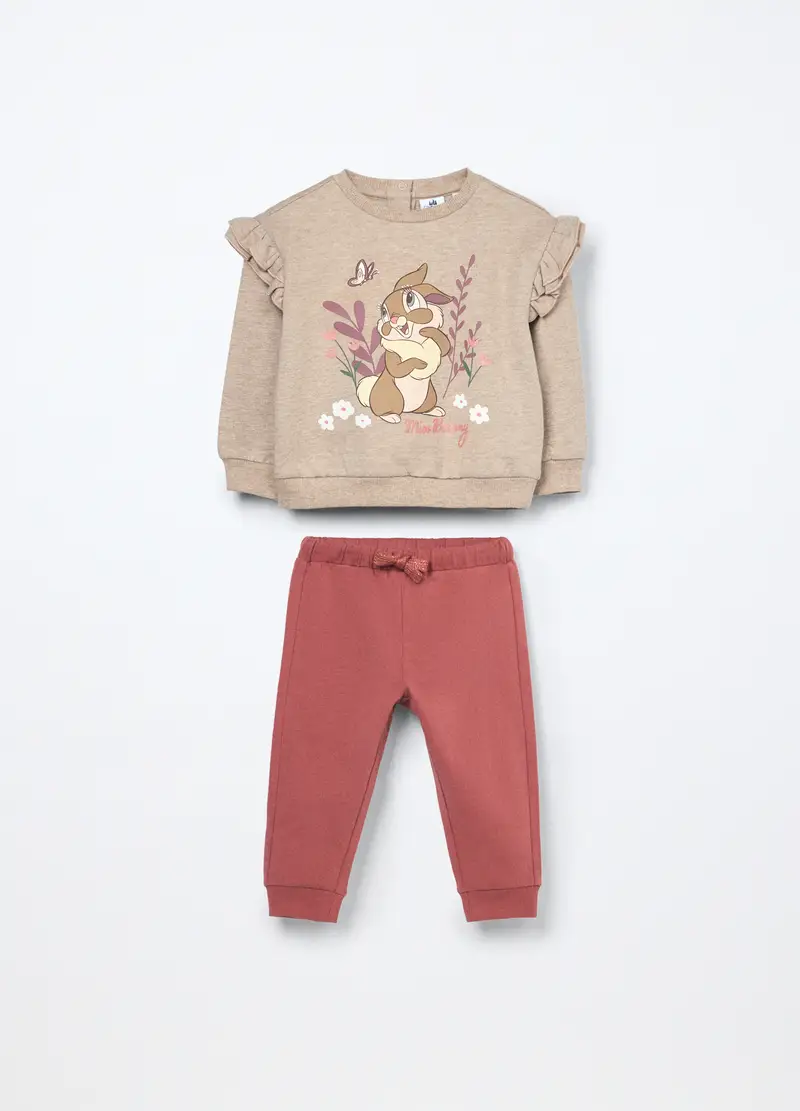 Blukids, Jogging Set In Misto Cotone Fleece Neonata, Bambina, Beige scuro, Taglia: 9-12