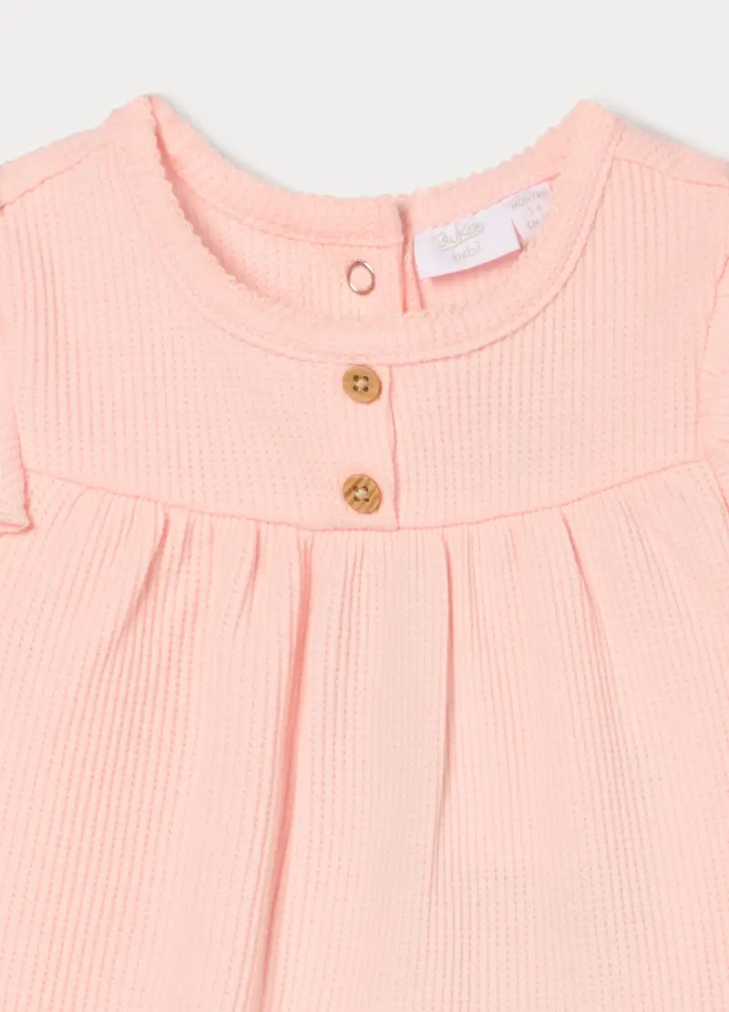 Jogging Set In Misto Cotone Neonata, Rosa pastello miniatura 3