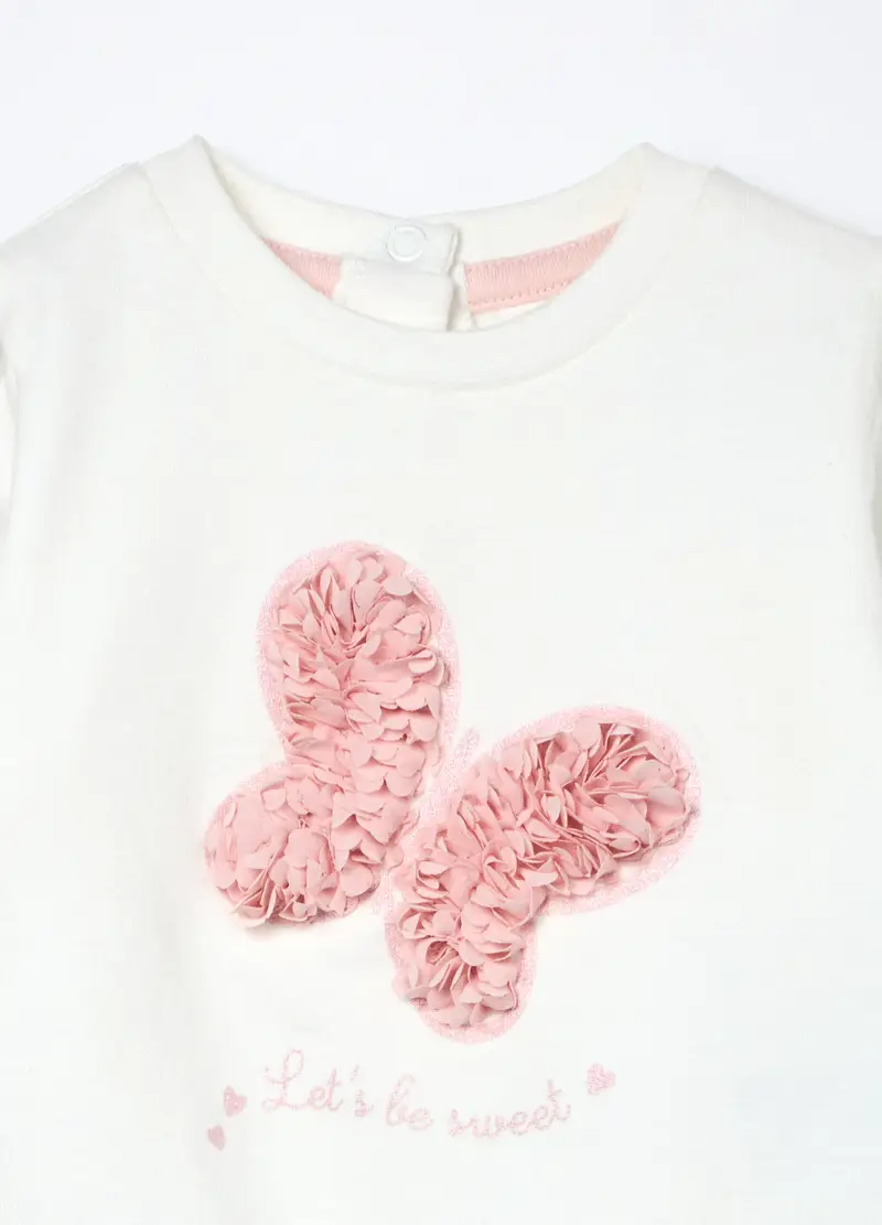 , Jogging Set In Puro Cotone Fleece Neonata, Rosa chiaro miniatura 3