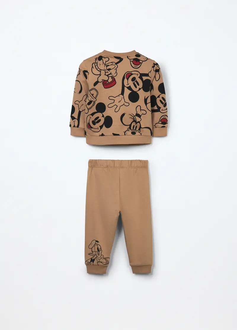 , Jogging Set In Puro Cotone Fleece Neonato, Bambino, Beige chiaro miniatura 2