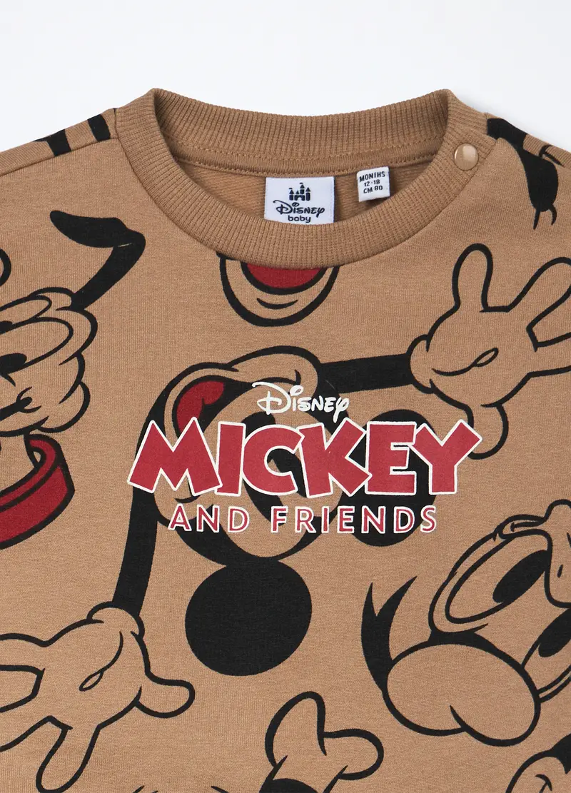 , Jogging Set In Puro Cotone Fleece Neonato, Bambino, Beige chiaro miniatura 3