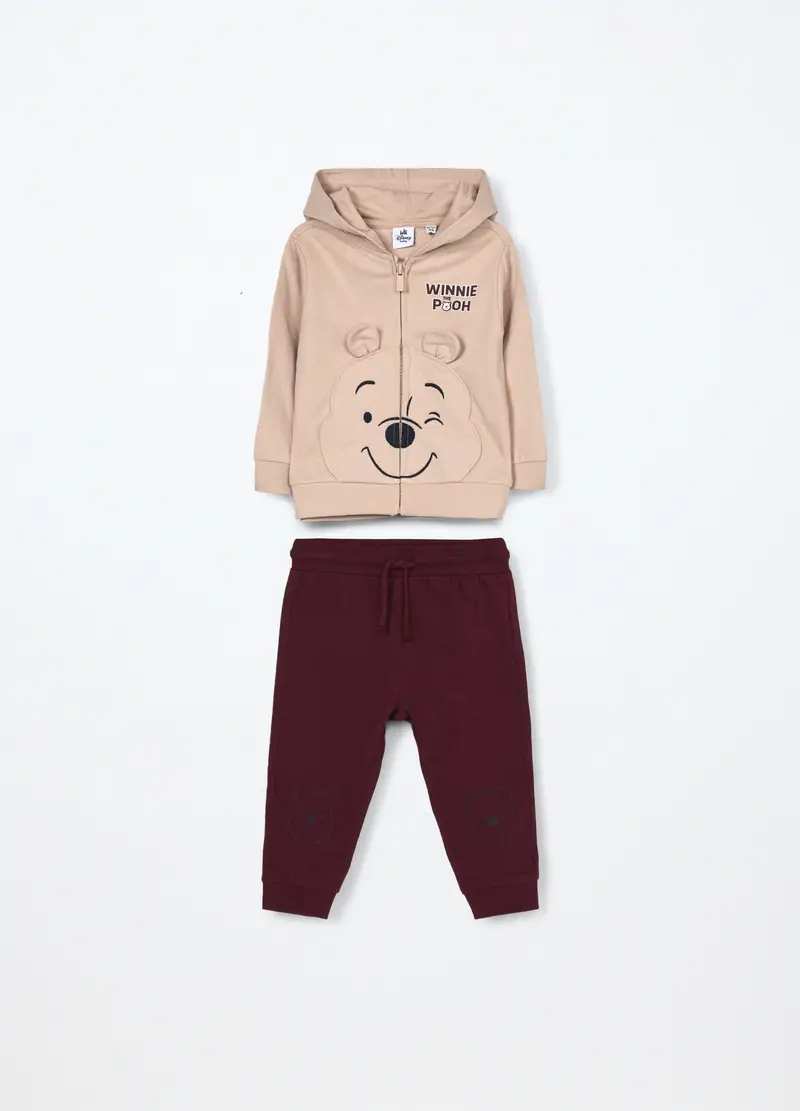 Jogging Set In Puro Cotone Fleece Neonato, Bambino, Beige chiaro
