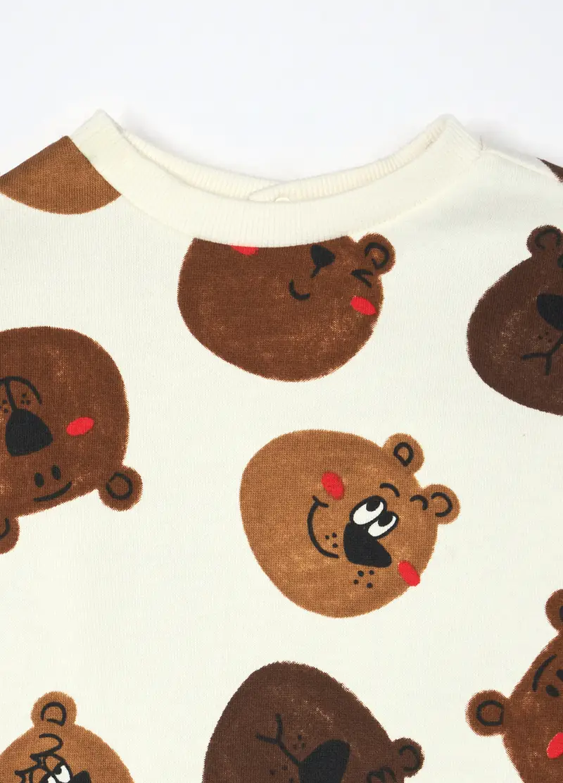 , Jogging Set In Puro Cotone Fleece Neonato, Bambino, Bianco miniatura 3