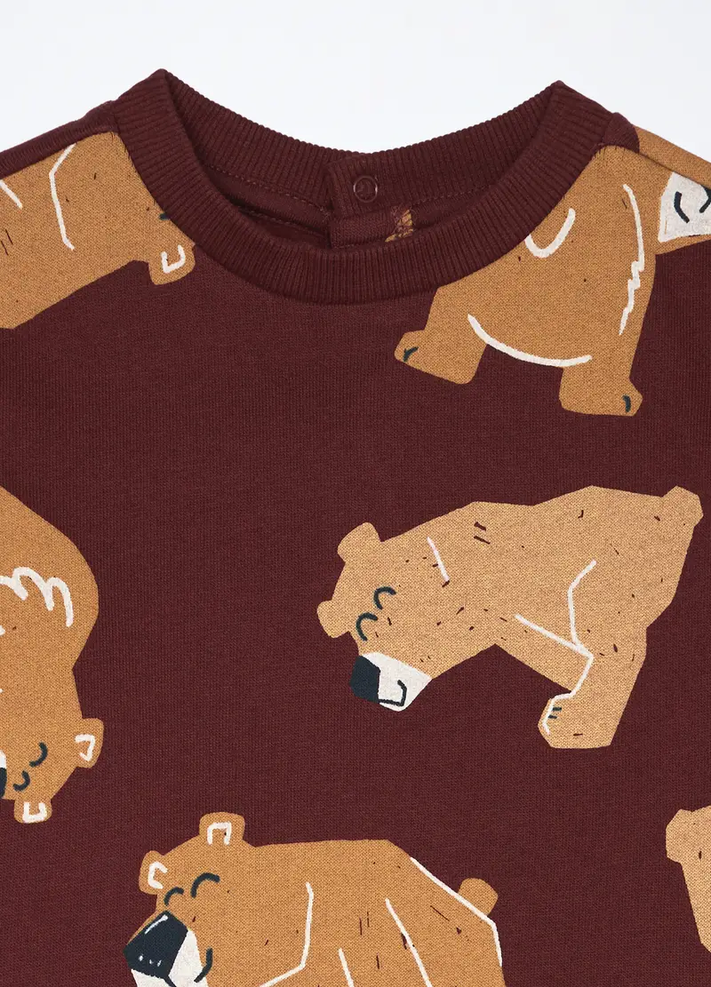 , Jogging Set In Puro Cotone Fleece Neonato, Bambino, Blu scuro miniatura 3