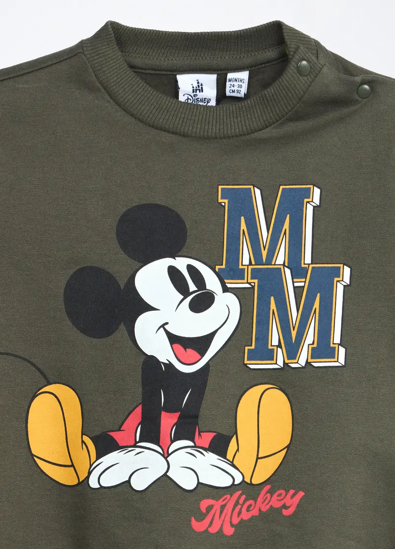 , Jogging Set In Puro Cotone Fleece Neonato, Bambino, Verde oliva miniatura 3