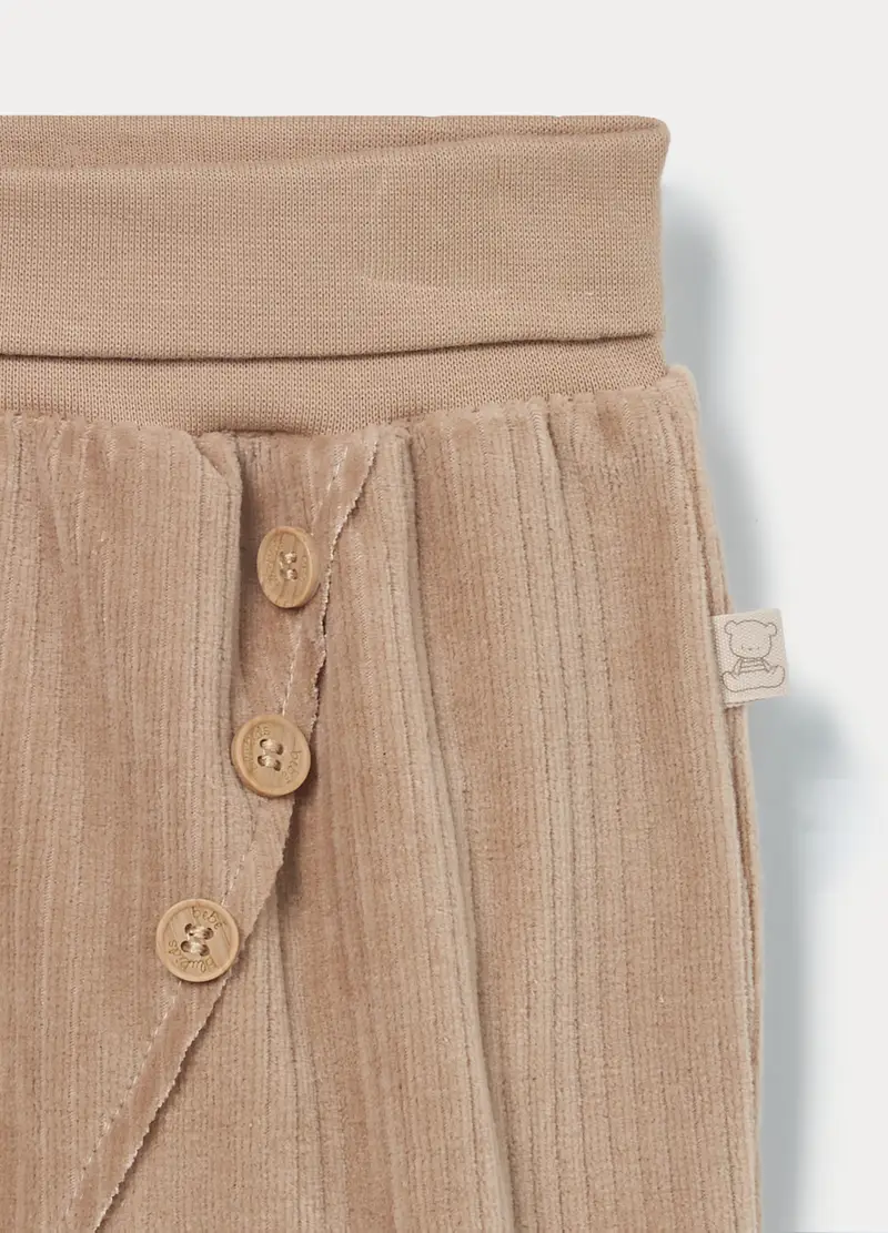 Jogging Set In Puro Cotone Fleece Neonato, Marrone chiaro miniatura 3