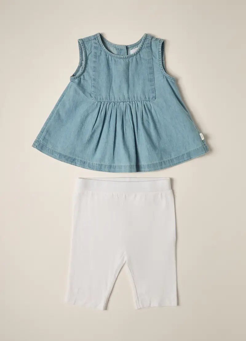 Blukids, Jogging Set In Puro Cotone Iana Neonata, Azzurro chiaro, Taglia: 6