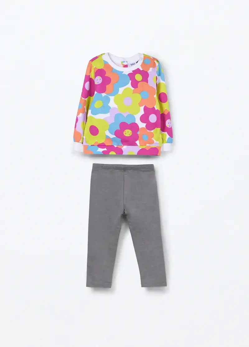 Jogging Set In Puro Cotone Neonata, Bambina, Rosa