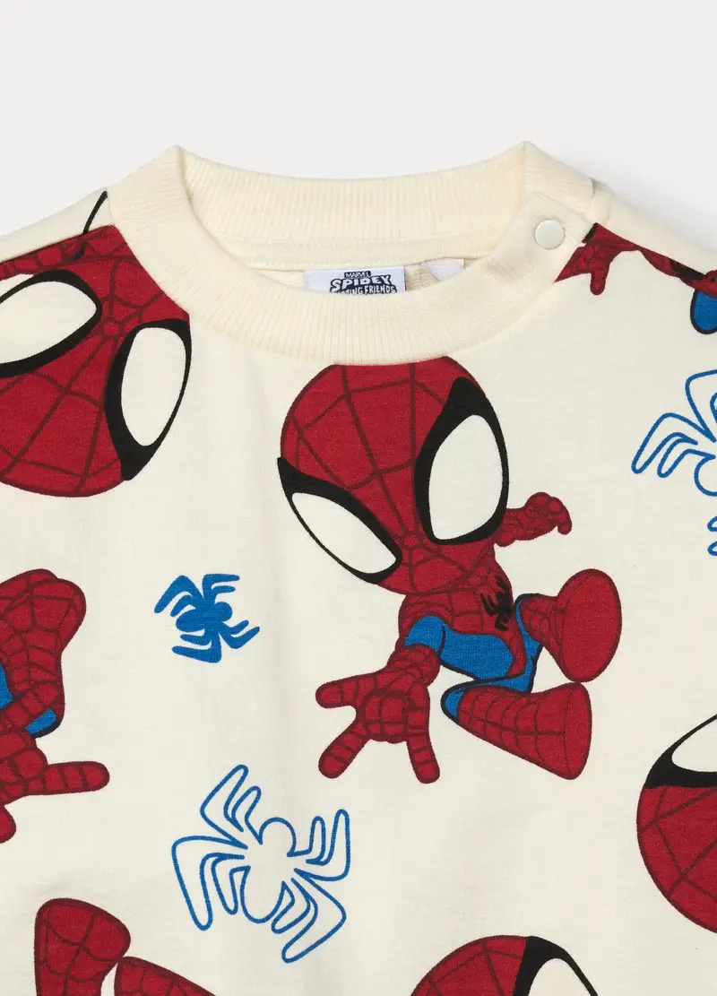 Jogging Set Marvel In French Terry Di Puro Cotone Bimbo, Bambino, Blu scuro miniatura 3