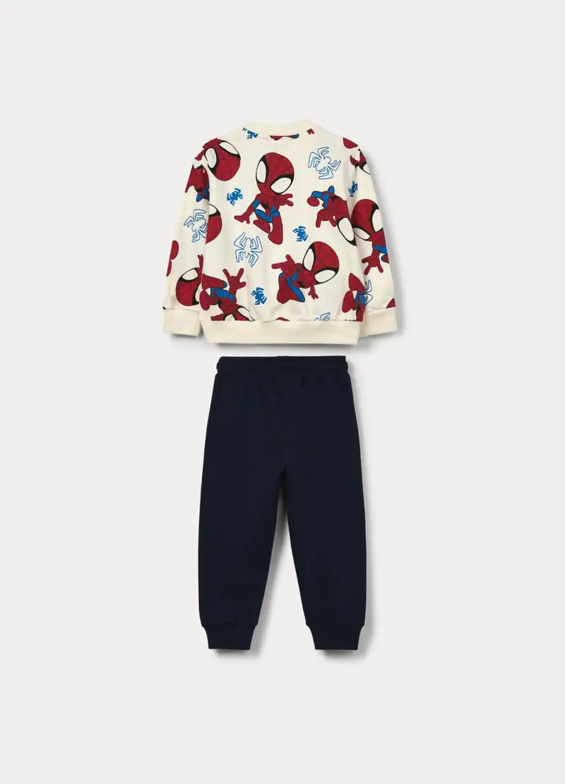 Jogging Set Marvel In French Terry Di Puro Cotone Bimbo, Bambino, Blu scuro miniatura 2