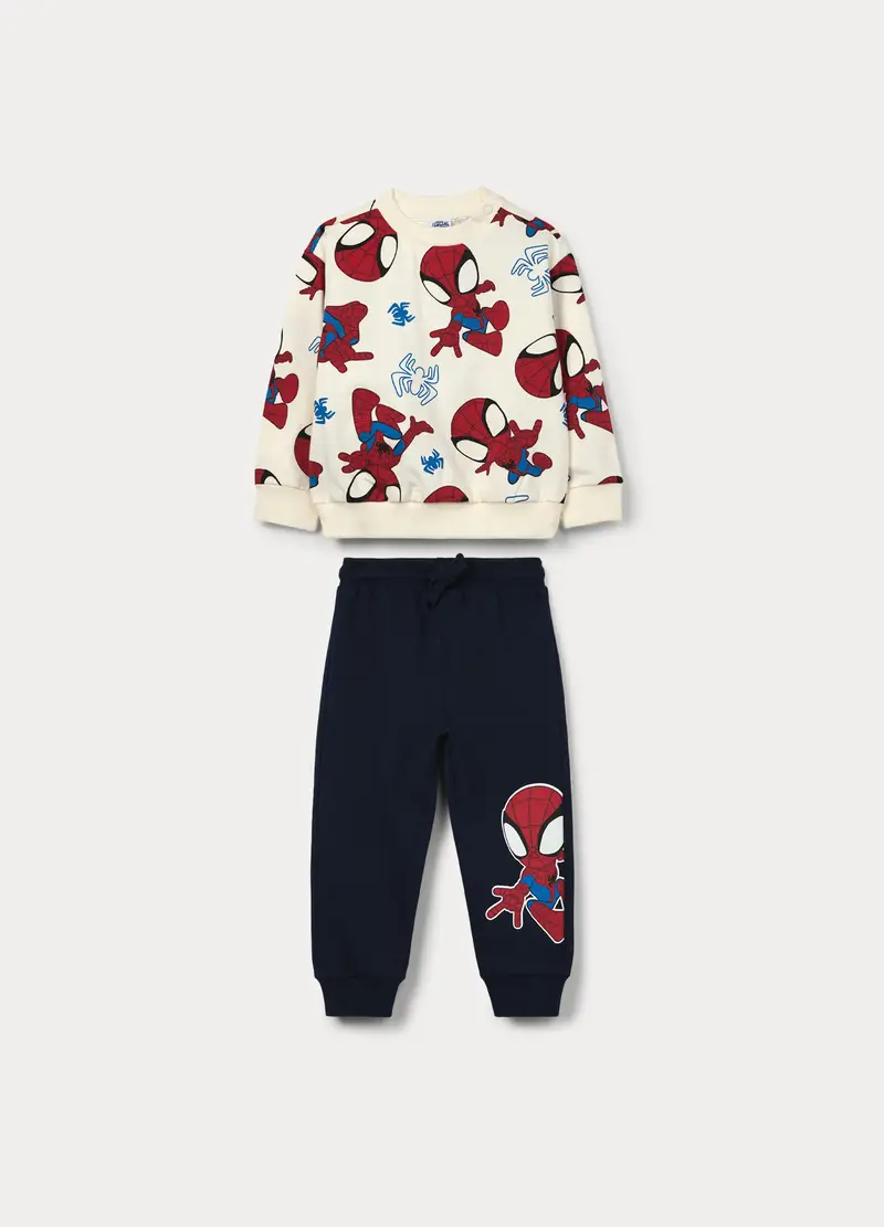 Jogging Set Marvel In French Terry Di Puro Cotone Bimbo, Bambino, Blu scuro