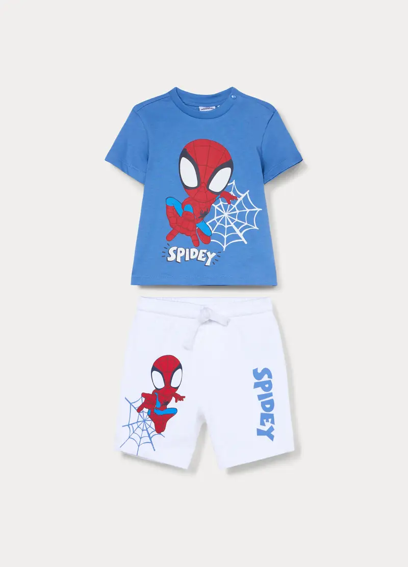 Jogging Set Marvel In Jersey Di Puro Cotone Bimbo, Bambino, Blu Bluette