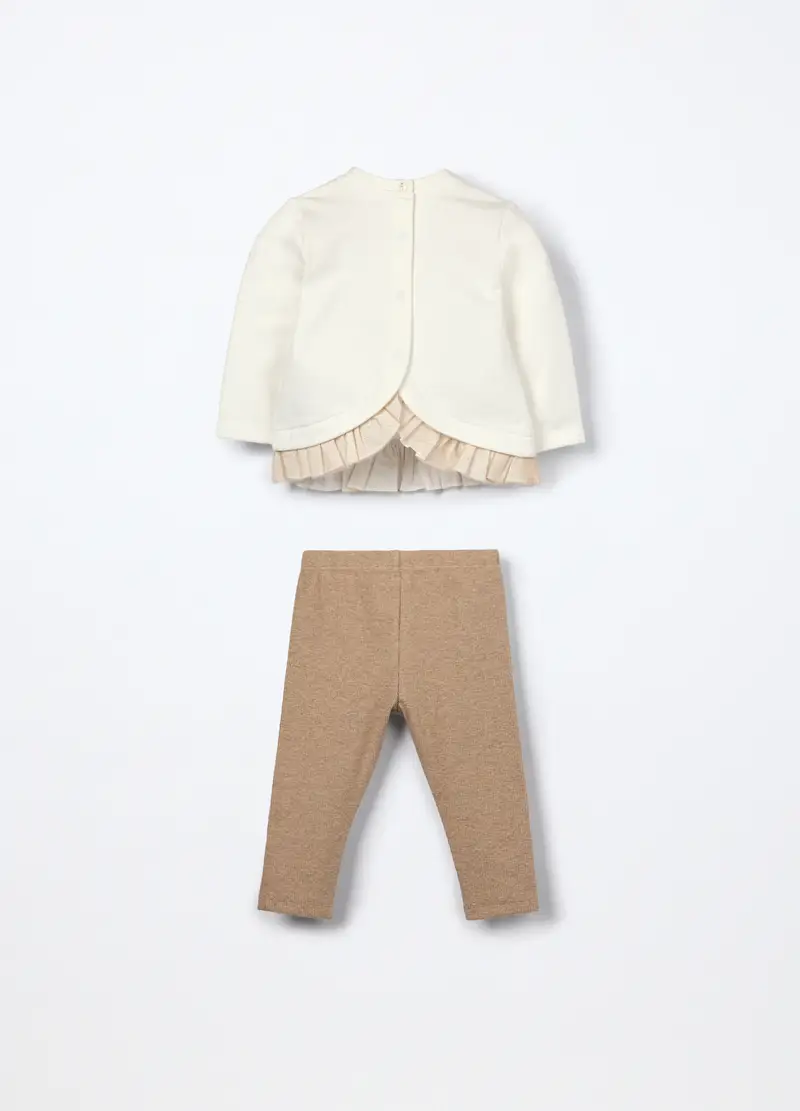 Jogging Set Miss Bunny In Puro Cotone Neonata, Bianco miniatura 2