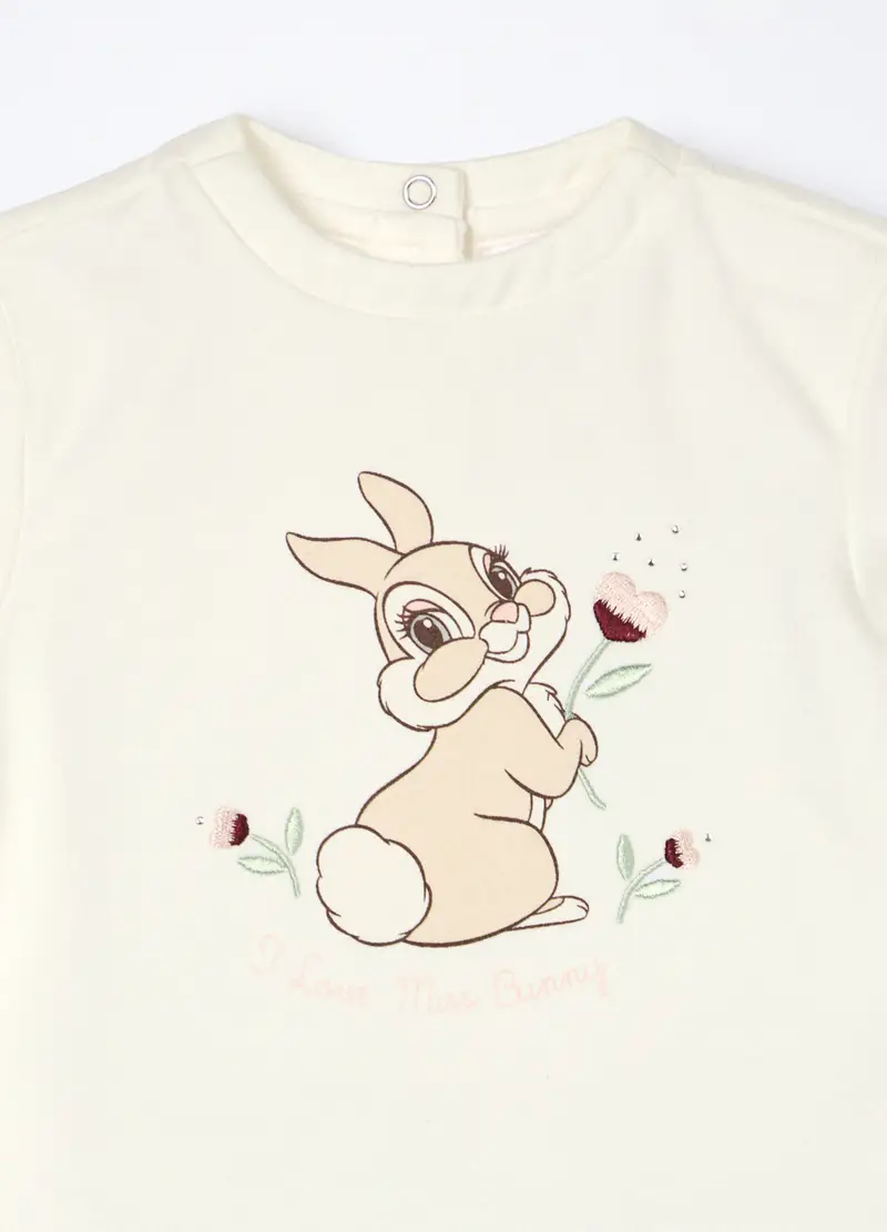 , Jogging Set Miss Bunny In Puro Cotone Neonata, Bianco miniatura 3