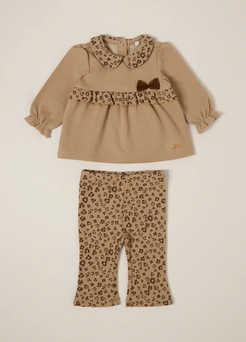 Jogging Set Misto Viscosa Iana Neonata, Beige chiaro