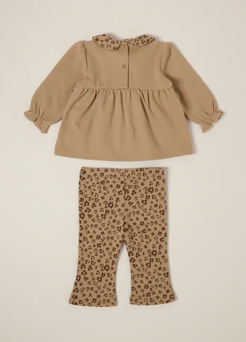 Jogging Set Misto Viscosa Iana Neonata, Beige chiaro miniatura 2