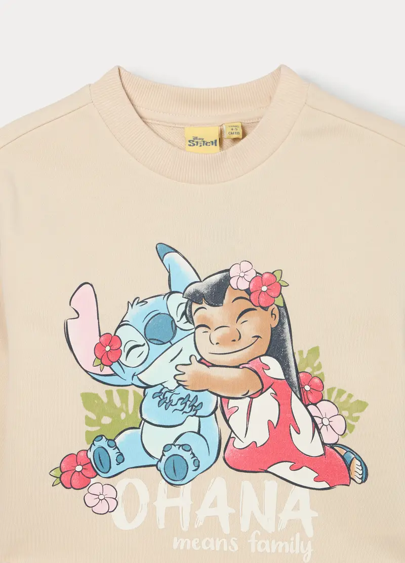 Jogging Set Stitch In French Terry Bambina, Bianco avorio miniatura 3