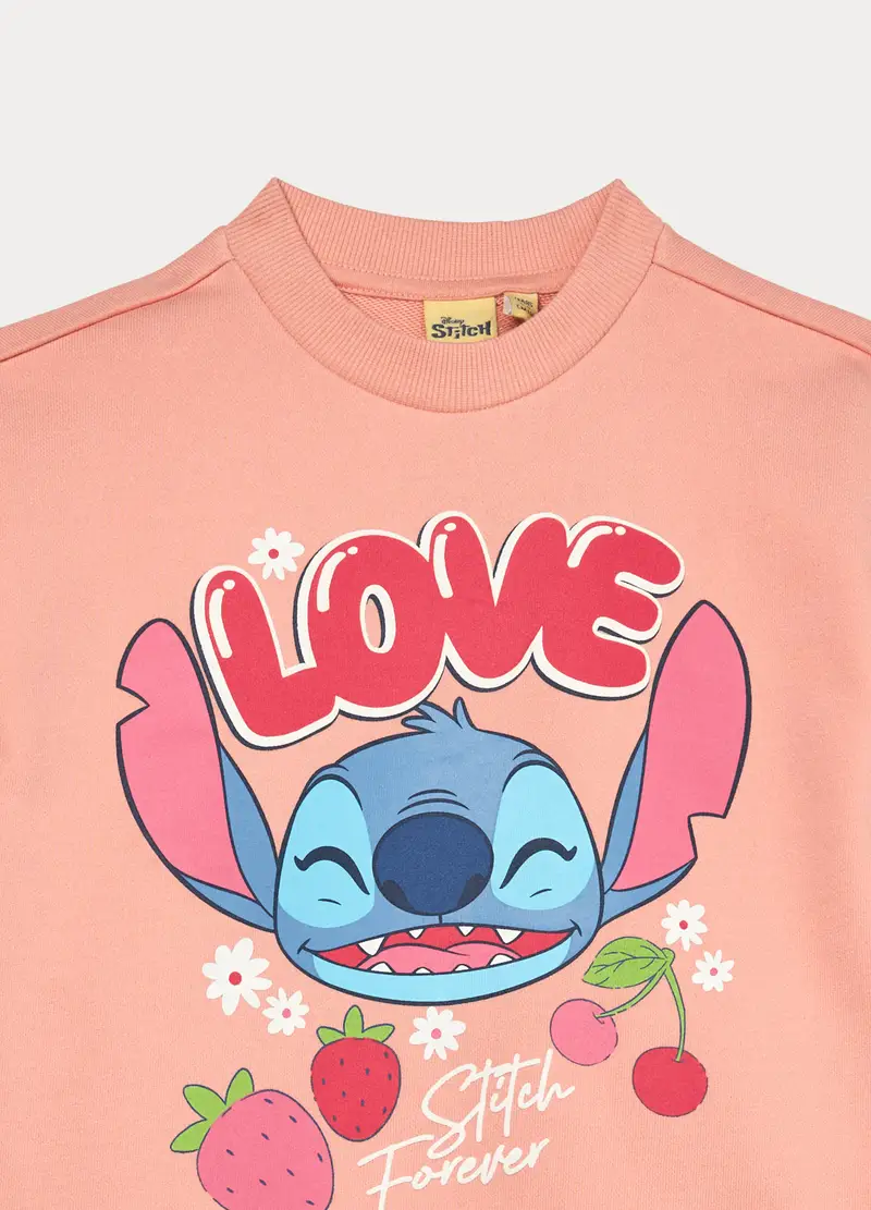 Jogging Set Stitch In French Terry Bambina, Rosa corallo miniatura 3