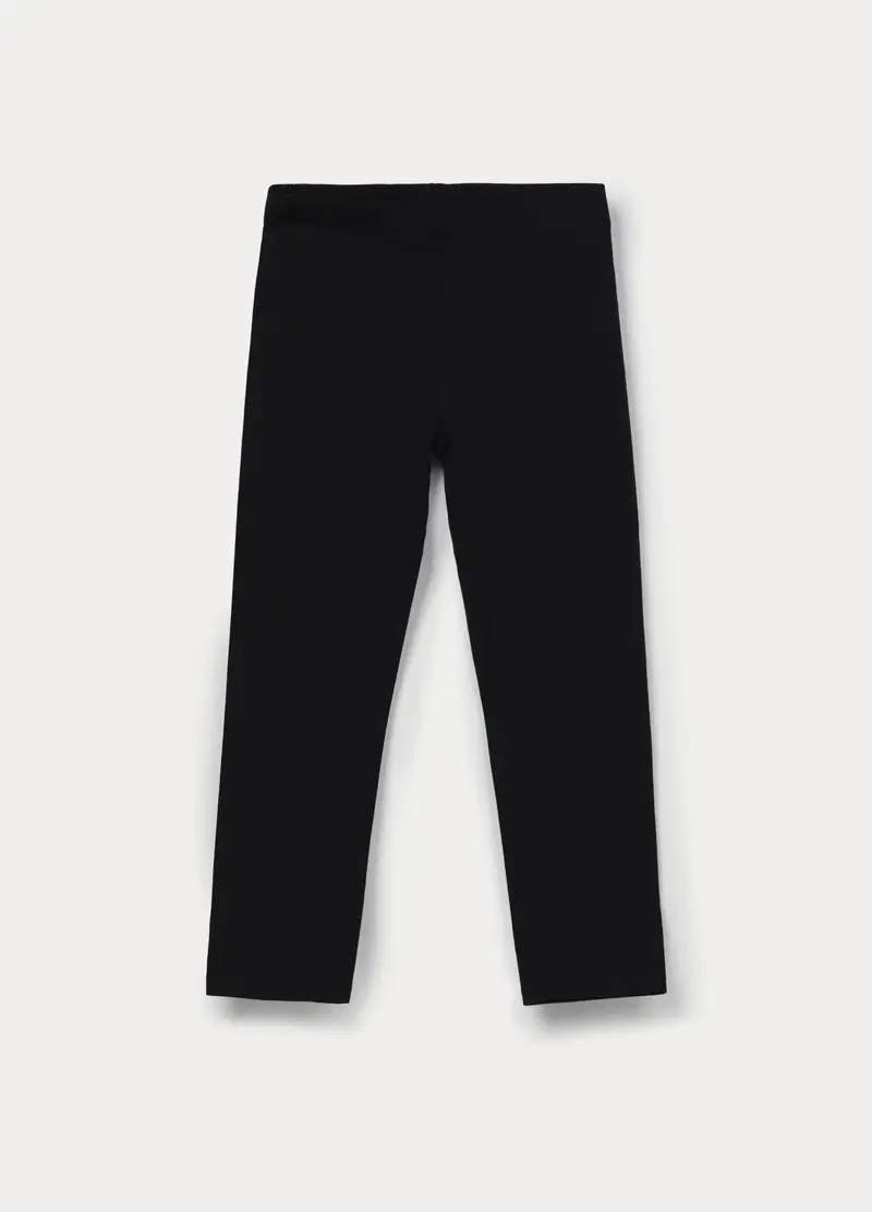 Leggings Capri Regular Fit In Cotone Stretch Ragazza, Bambina, Nero