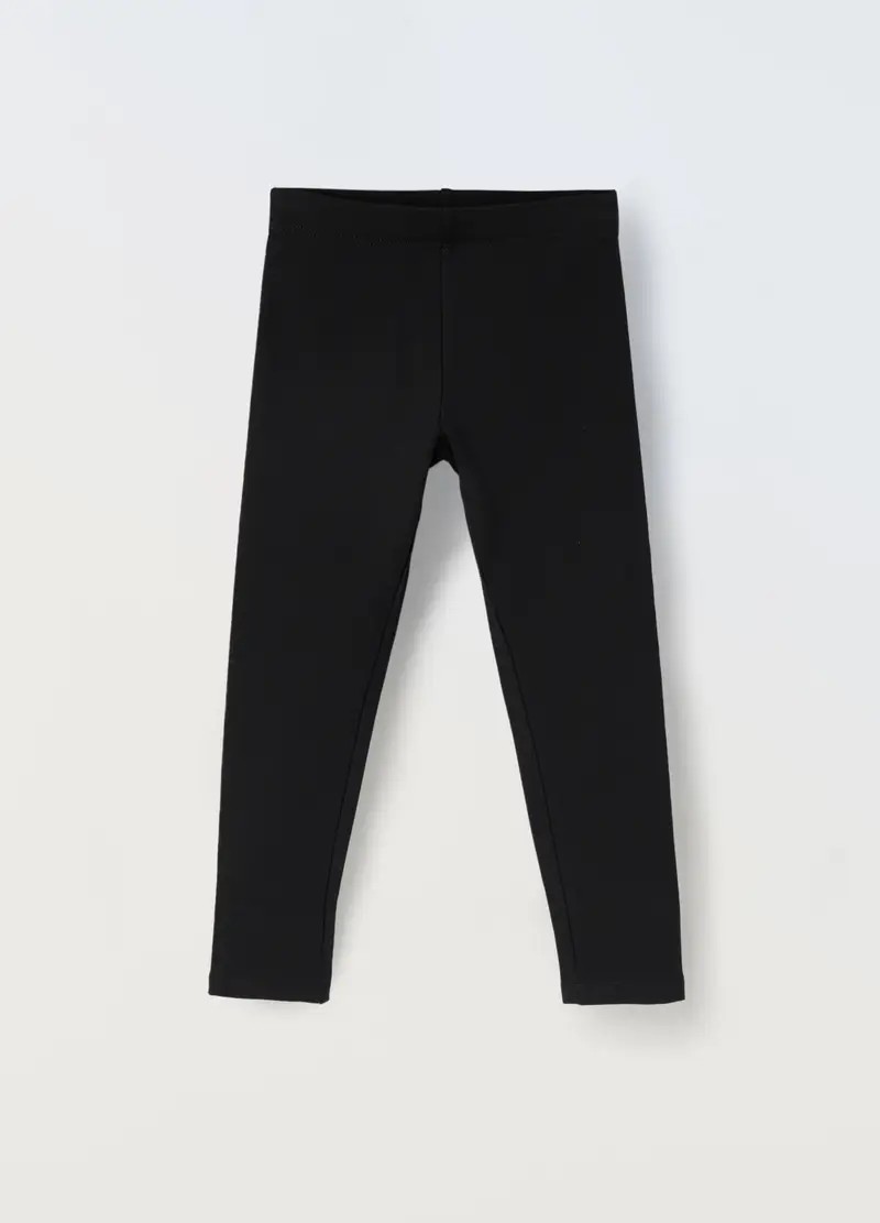 Leggings In French Terry Bambina, Nero