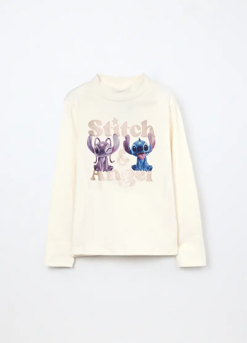 Lupetto In Interlock Di Puro Cotone Bambina, Bianco panna