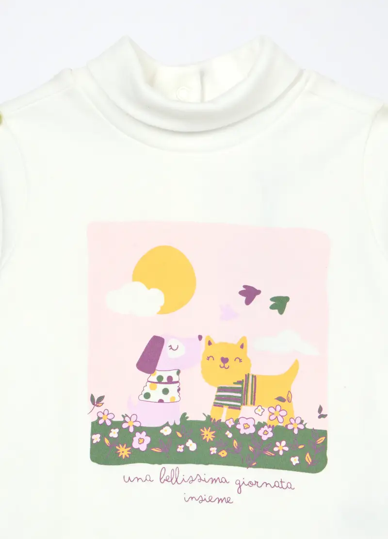 Lupetto In Interlock Di Puro Cotone Neonata, Bambina, Bianco miniatura 3