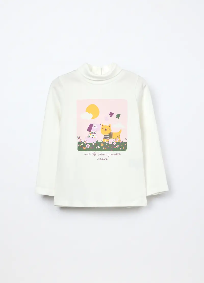 Lupetto In Interlock Di Puro Cotone Neonata, Bambina, Bianco