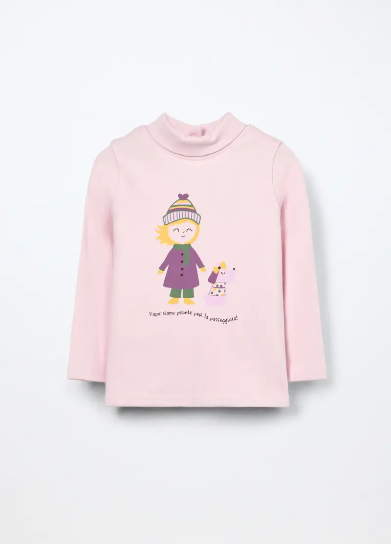 Lupetto In Interlock Di Puro Cotone Neonata, Bambina, Rosa chiaro