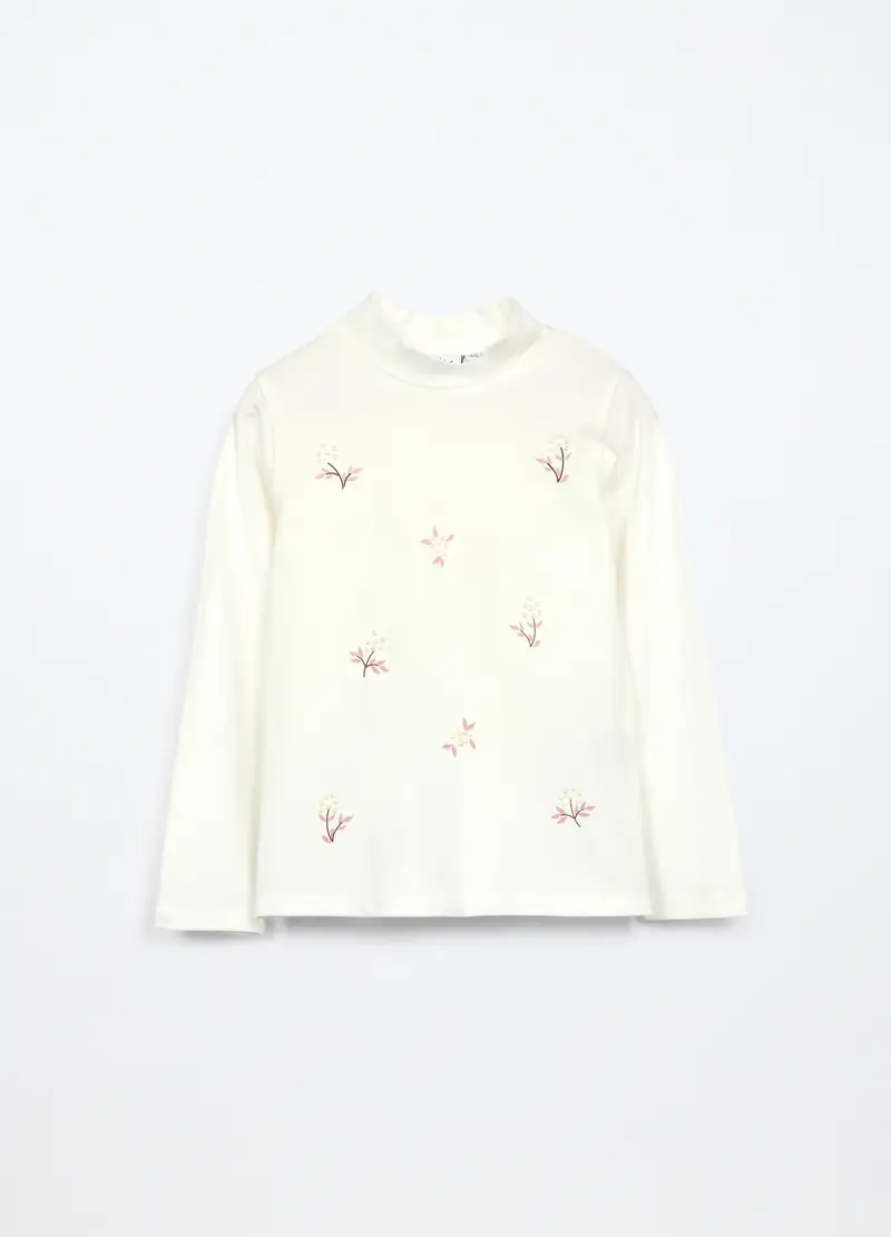 Blukids, Lupetto In Jersey Di Cotone Stretch Bambina, Bianco gesso, Taglia: 3-4