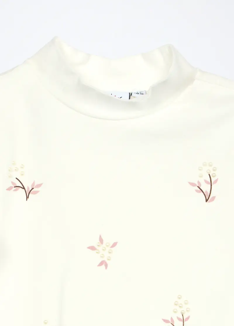 Blukids, Lupetto In Jersey Di Cotone Stretch Bambina, Bianco gesso, Taglia: 3-4 miniatura 2