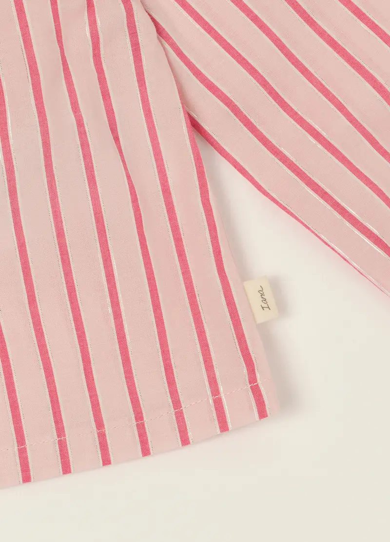Maglia A Righe Rosa In Misto Cotone, Neonata, Rosa miniatura 3