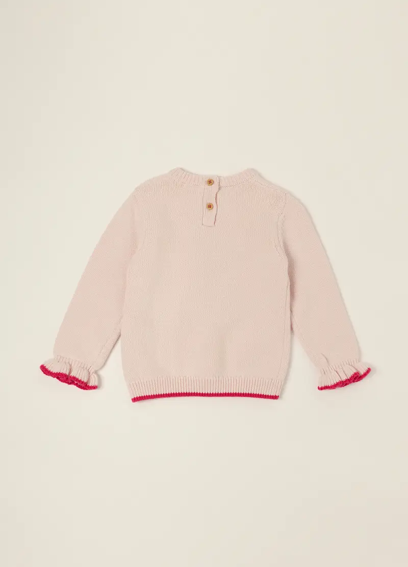 Maglioncino Jaquard In Puro Cotone Iana, Neonata, Rosa chiaro miniatura 2