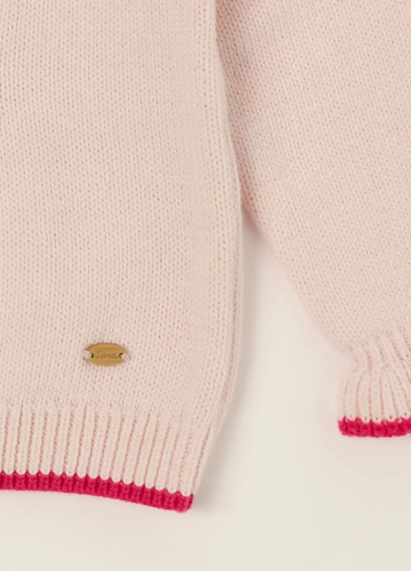 Maglioncino Jaquard In Puro Cotone Iana, Neonata, Rosa chiaro miniatura 3