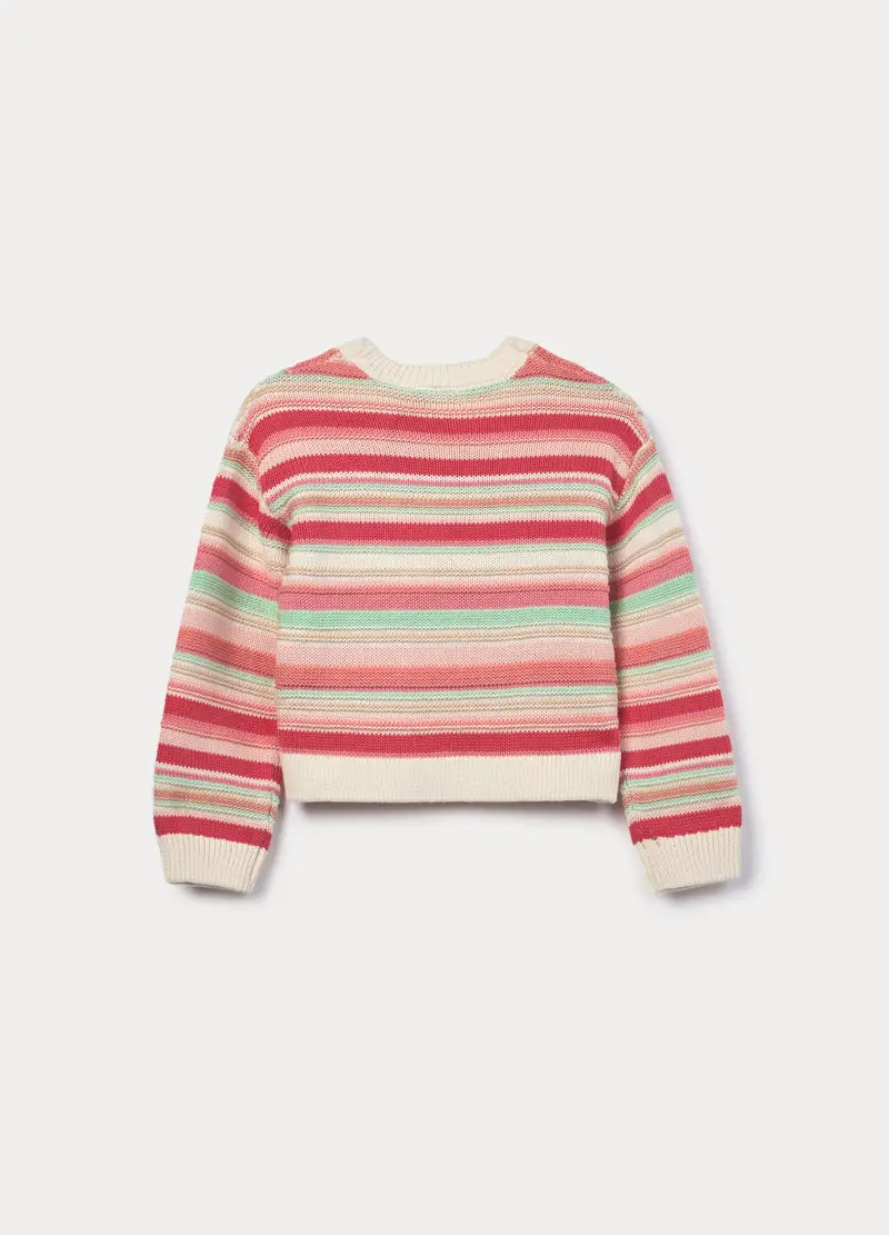 Maglioncino Tricot Misto Cotone Bambina, Rosa scuro miniatura 2