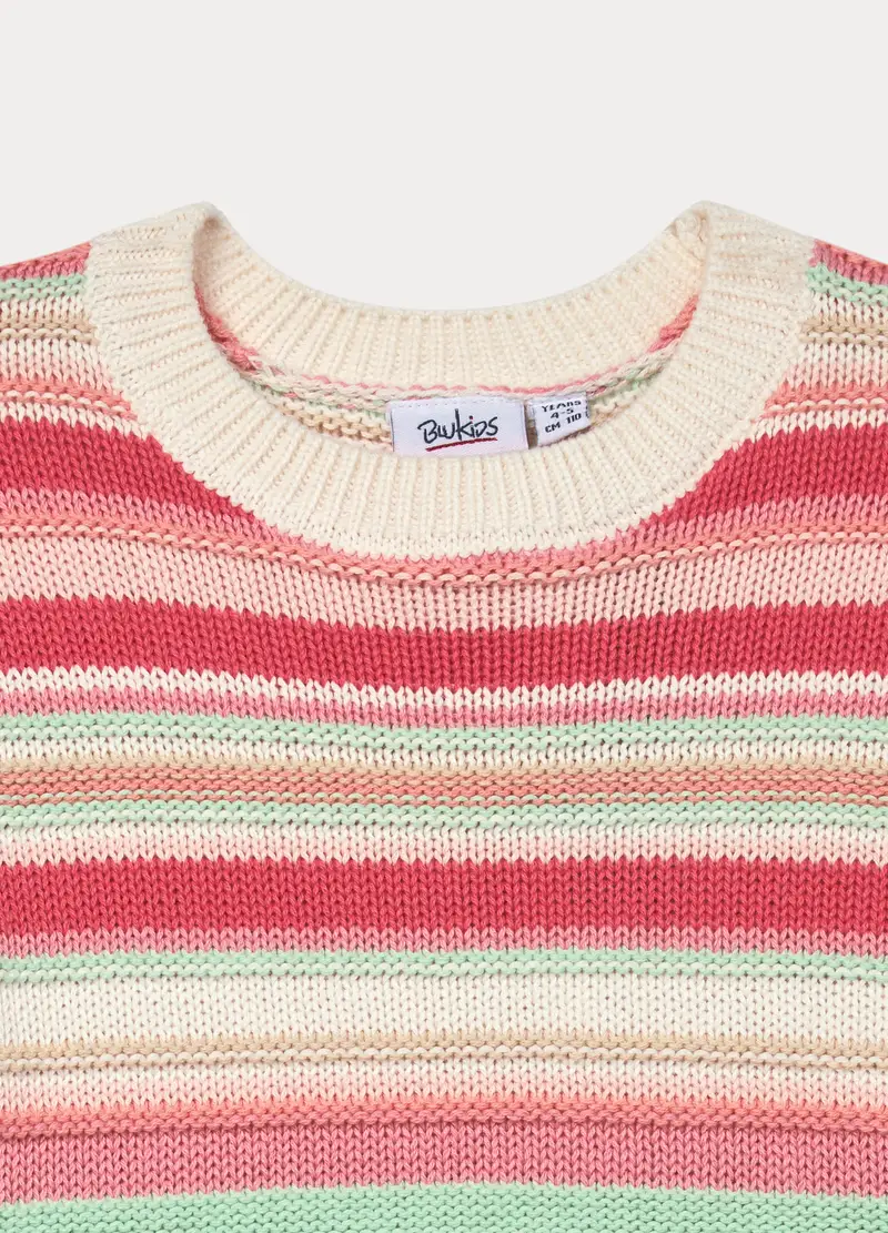 Maglioncino Tricot Misto Cotone Bambina, Rosa scuro miniatura 3