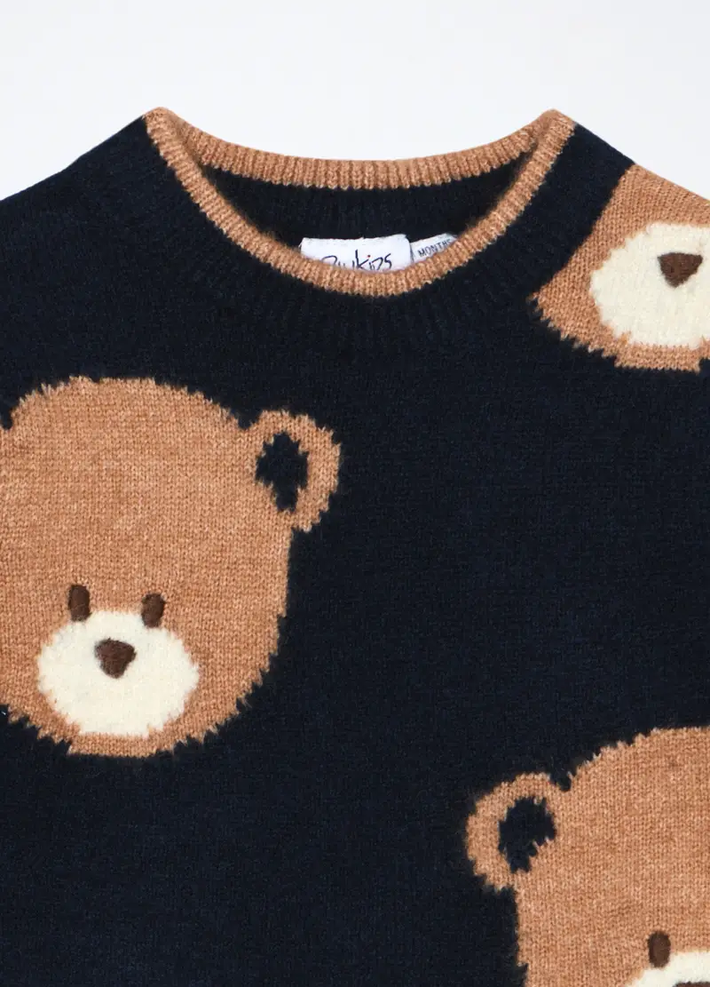 , Maglioncino Tricot Neonato, Bambino, Blu scuro miniatura 3