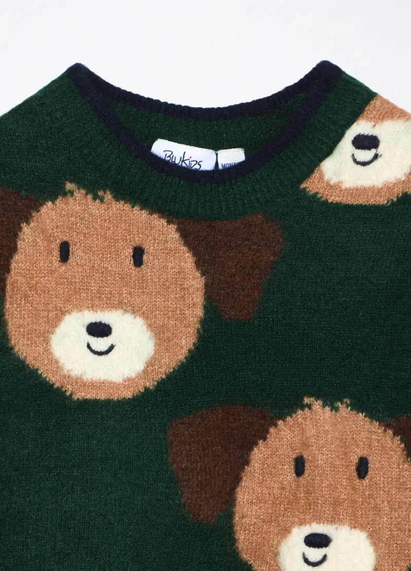 Maglioncino Tricot Neonato, Bambino, Verde foglia miniatura 3