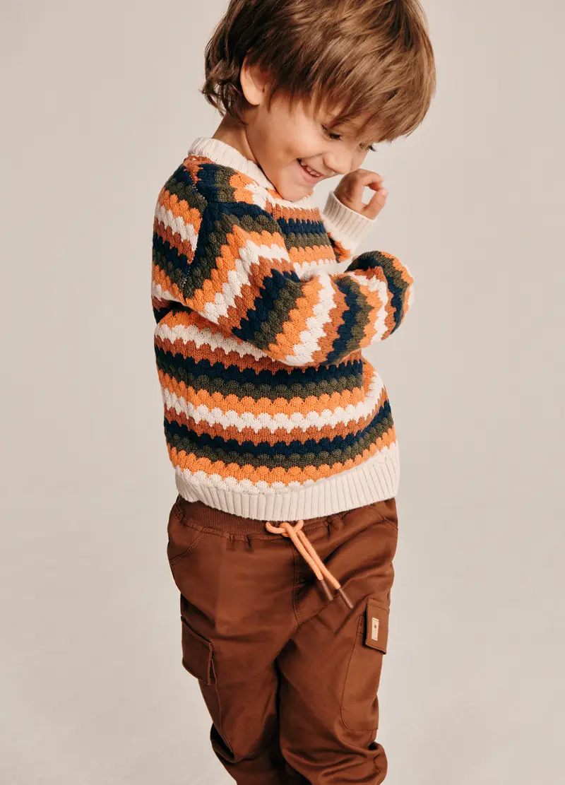 Maglione Multicolor In Cotone Per Neonato, Multicolor