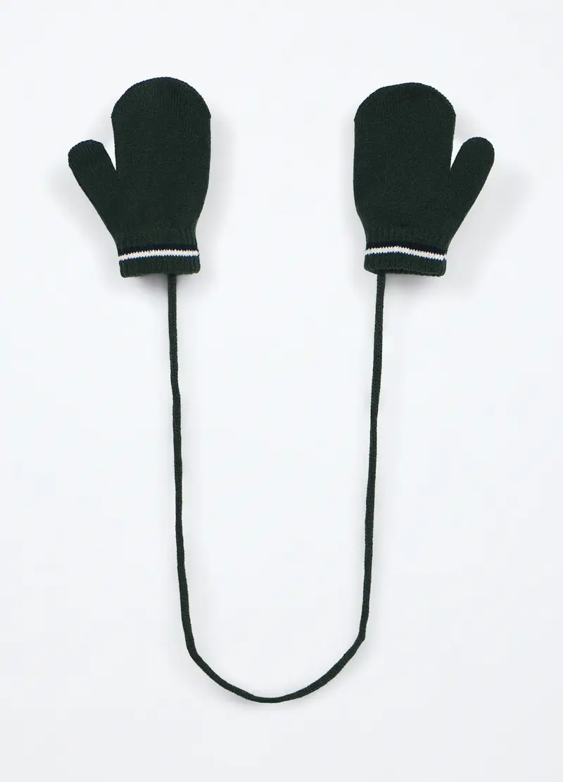 Manopole Tricot Con Stampa Neonato, Verde scuro, .U miniatura 2