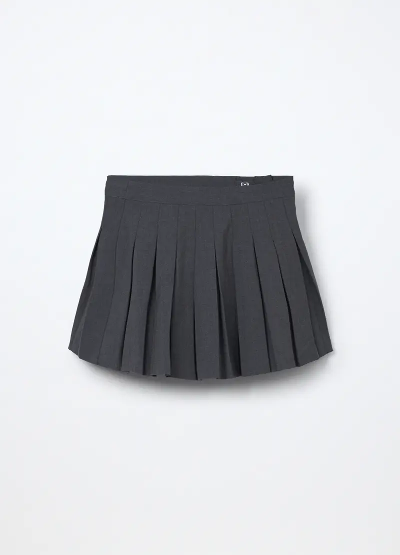 Mini Gonna Plissé Ragazza, Bambina, Grigio chiaro miniatura 2