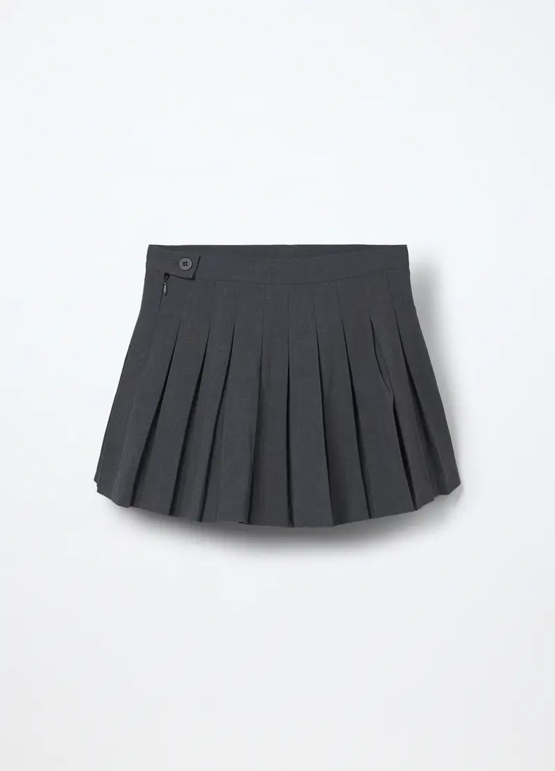 Mini Gonna Plissé Ragazza, Bambina, Grigio chiaro