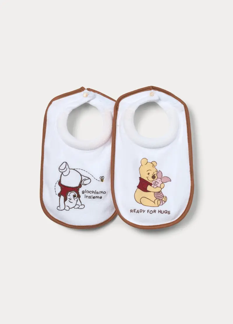 Pack 2 Bavaglini Disney In Spugna Neonato, Bianco/Marrone, U