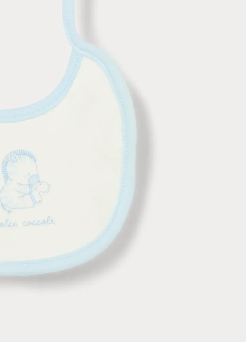 Pack 2 Bavaglini In Interlock Di Puro Cotone Neonata, Azzurro chiaro, U miniatura 2