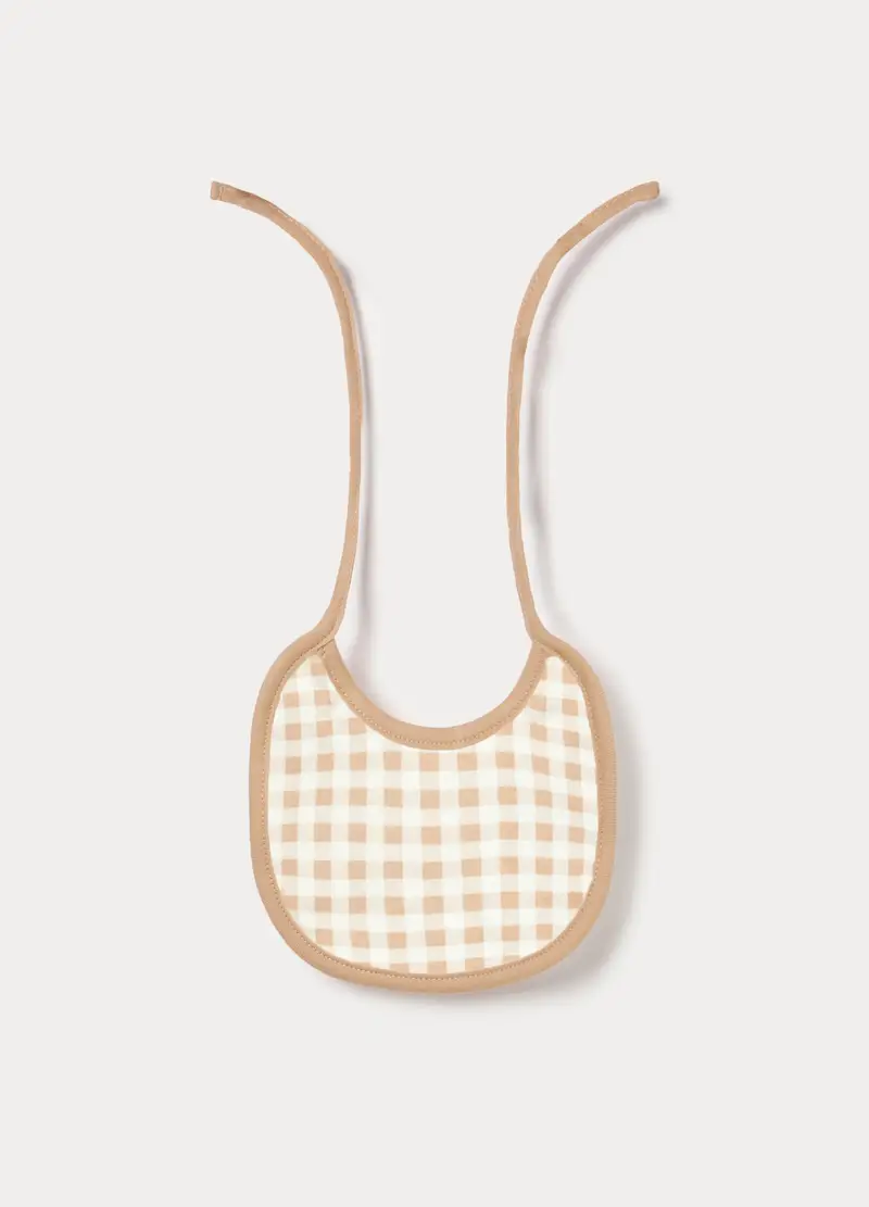 Pack 2 Bavaglini In Interlock Di Puro Cotone Neonata, Beige, U miniatura 2